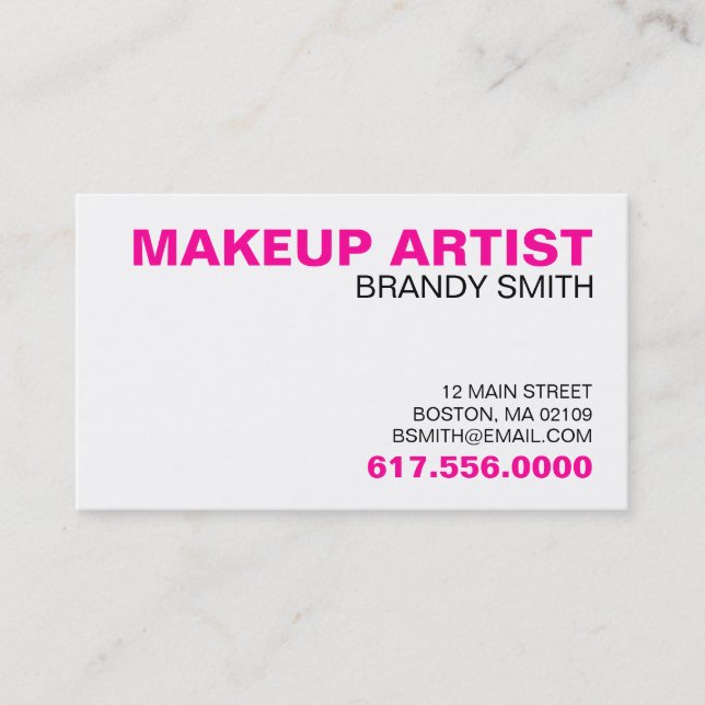 cartes de visite Pour Artistes De Maquillage (Devant)