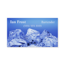 Cartes de visite pour barman - Glace - Fond bleu p