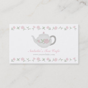 Cartes de visite pour café de thé élégant théière