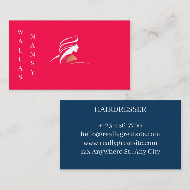 Cartes de visite pour coiffeuse (Devant / Derrière)
