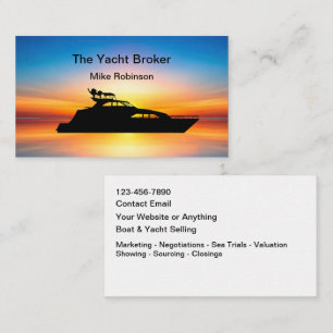 Cartes de visite pour courtiers en yachts et batea