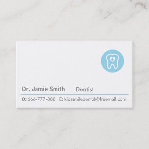 Cartes de visite pour dentiste avec dent molaire p