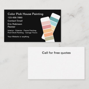Cartes de visite pour échantillons de couleurs de