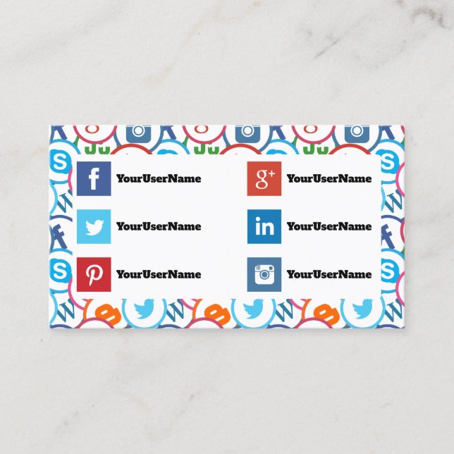 Cartes de visite pour expert en médias sociaux (Devant)