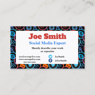 Cartes de visite pour expert en médias sociaux