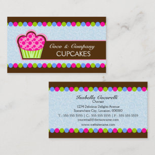 Cartes de visite pour la boulangerie Cupcake Cute