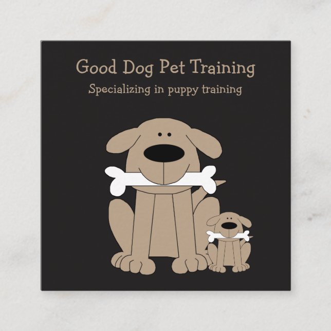 Cartes de visite pour la formation des chiens mign (Devant)