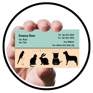 Cartes de visite pour la garde d'animaux fixes