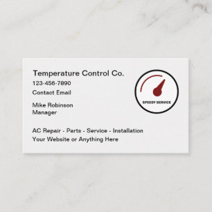 Cartes de visite pour les services de climatisatio