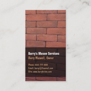 Cartes de visite pour Maçonnerie de Briques Rouges