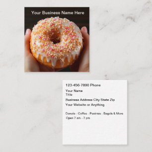 Cartes de visite pour magasin de beignets et de ca
