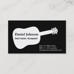 Cartes de visite pour musicien silhouette de guita