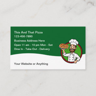 Cartes de visite pour restaurant italien de pizzas