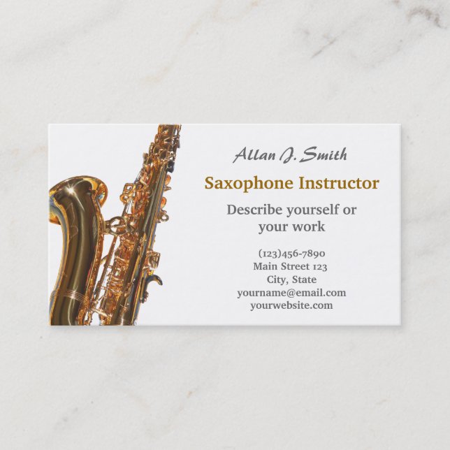 Cartes de visite pour saxophonistes (Devant)