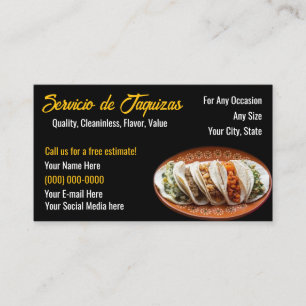 Cartes de visite pour service de tacos