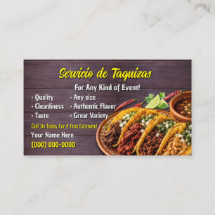 Cartes de visite pour service de tacos