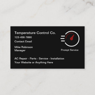 Cartes de visite pour services de climatisation CV