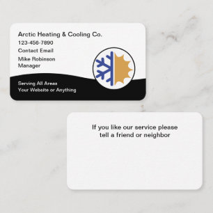 Cartes de visite pour services de climatisation HV