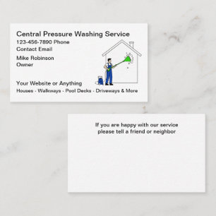Cartes de visite pour services de lavage sous pres