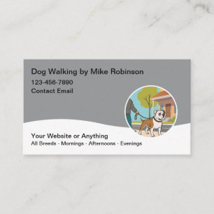 Cartes de visite pour services de promenade de chi