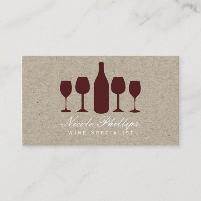 Cartes de visite pour Vinyard Winery Verres à vin  (Devant)