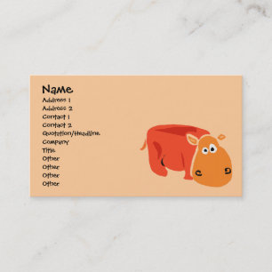 Cartes de visite primitifs drôles d'hippopotame
