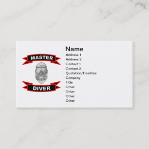 Cartes de visite principaux de plongeur