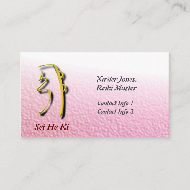 cartes de visite principaux Reiki personnalisés (Devant)