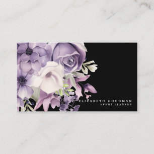 Cartes de visite professionnelles noires à motif f