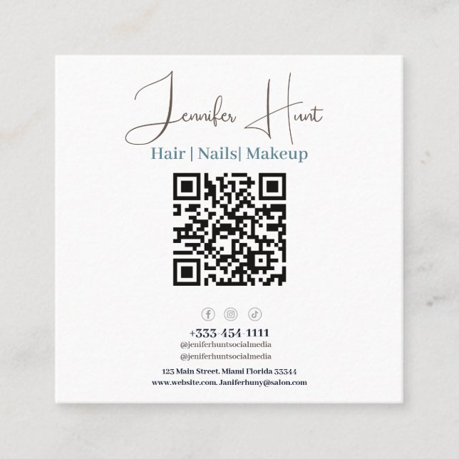 cartes de visite professionnels avec code QR (Devant)