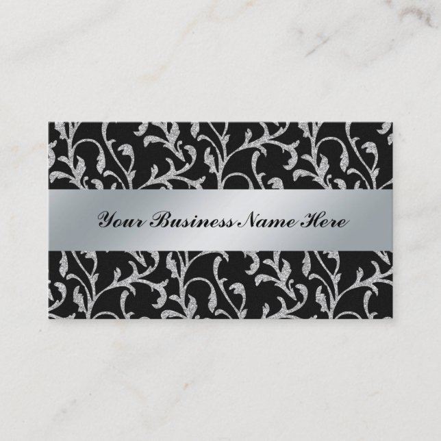 Cartes de visite professionnels Black et Silver (Devant)