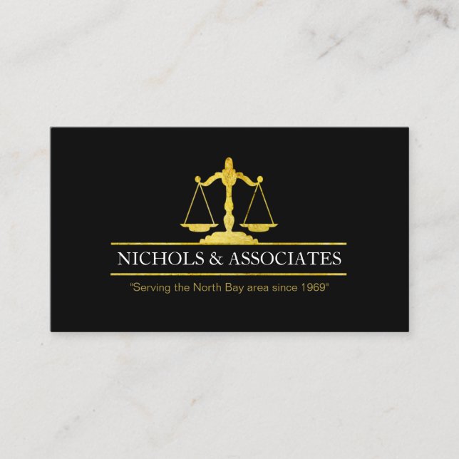 Cartes de visite professionnels d'avocat d'or de (Devant)