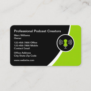 Cartes de visite professionnels de création de pod
