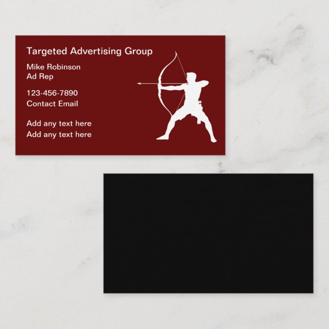 Cartes de visite professionnels de la publicité (Devant / Derrière)
