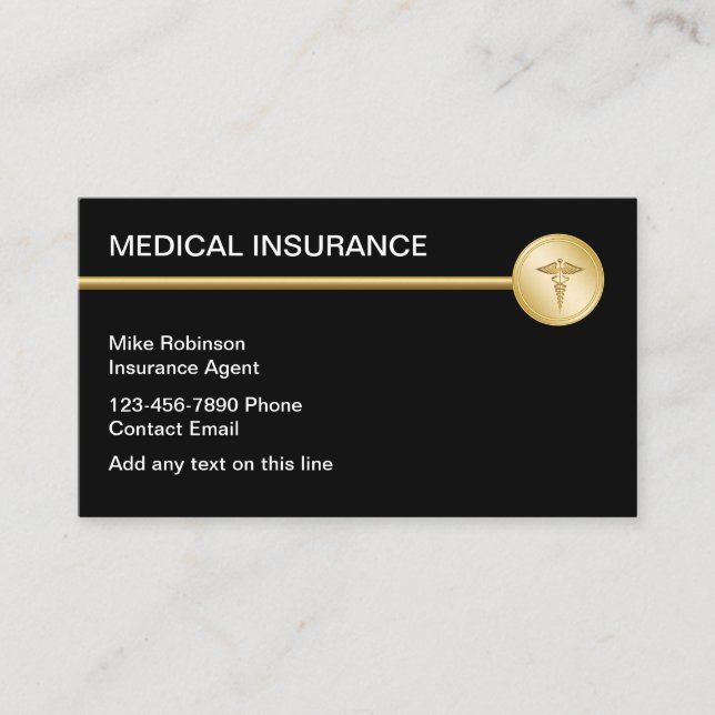 Cartes de visite professionnels de l'assurance Méd (Devant)