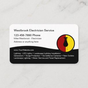 Cartes de visite professionnels de l'électricien m