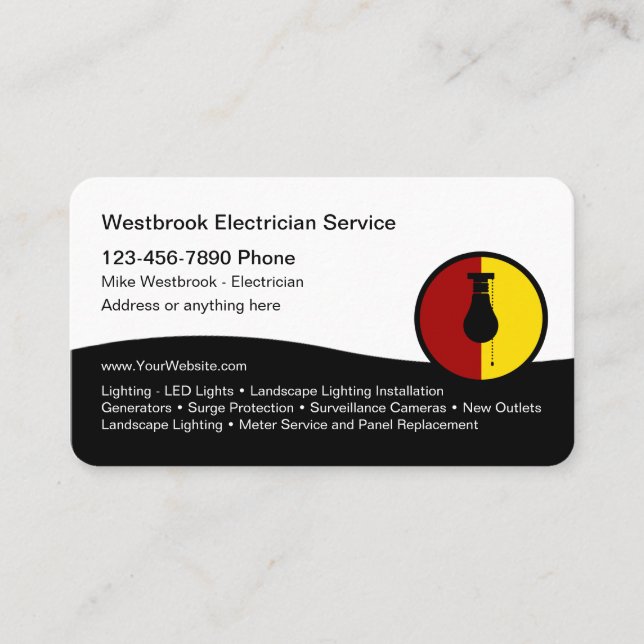 Cartes de visite professionnels de l'électricien m (Devant)