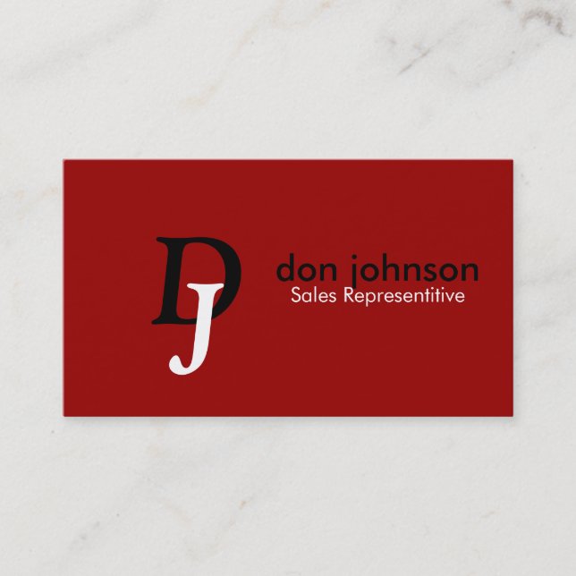 Cartes de visite professionnels de monogramme (Devant)