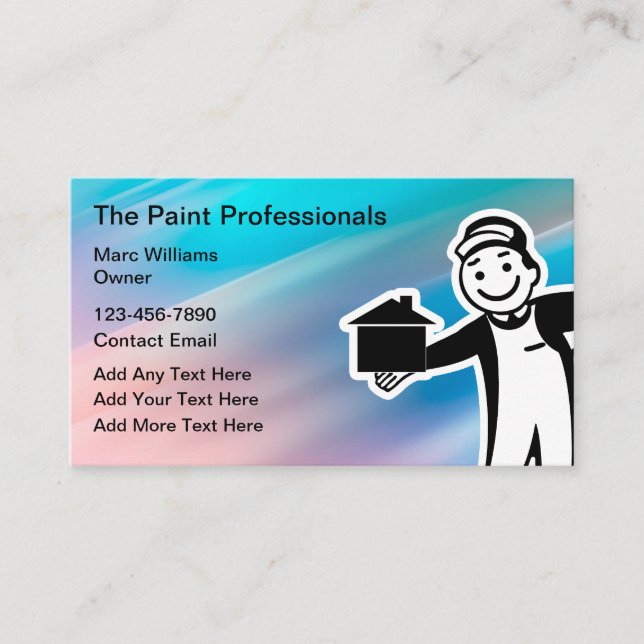 Cartes de visite professionnels de peintre de mais (Devant)