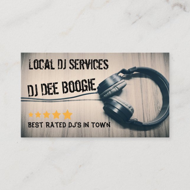 Cartes de visite professionnels d'écouteurs du DJ (Devant)