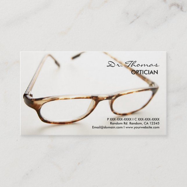 Cartes de visite professionnels d'opticien en (Devant)
