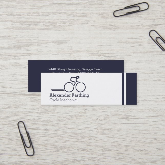 Cartes de visite professionnels maigres de cycle (Devant/Arrière en situation)