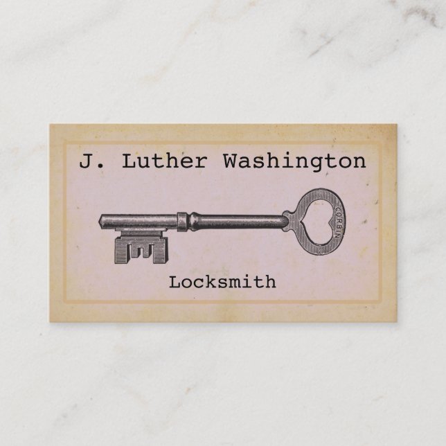 Cartes de visite professionnels vintages Locksmith (Devant)