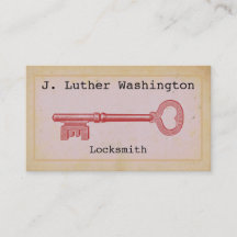 Cartes de visite professionnels vintages Locksmith