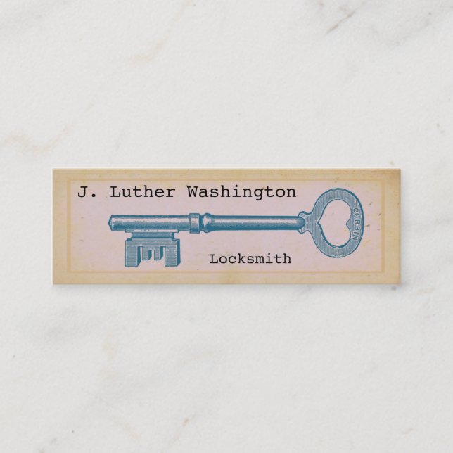 Cartes de visite professionnels vintages Locksmith (Devant)