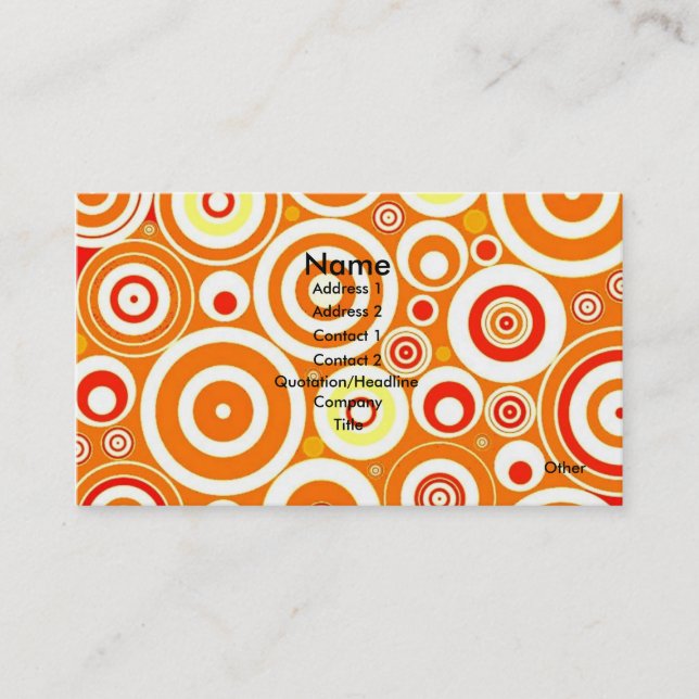 Cartes de visite PSYCHÉDÉLIQUES FLASHY - CARTES D' (Devant)