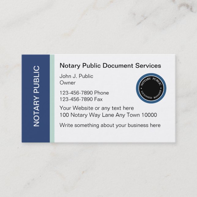 Cartes de visite publics notaires (Devant)