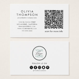 Cartes de visite QR Code Logo Réseaux Sociaux