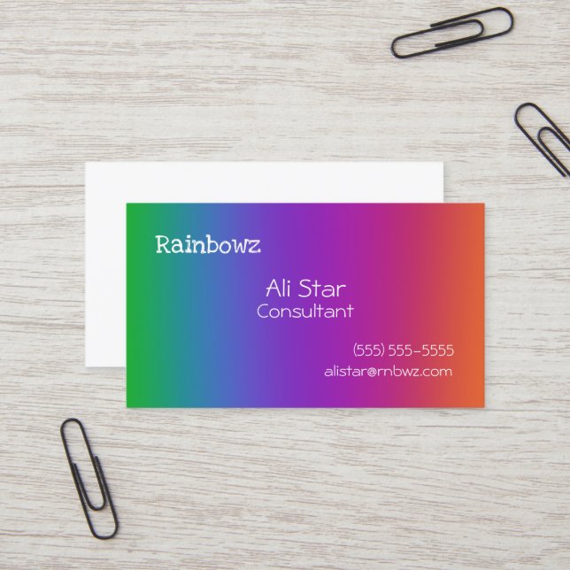 Cartes de visite Rainbow Gradient (Devant/Arrière en situation)