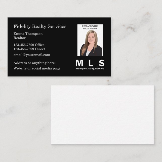 Cartes de visite Realtor Photo MLS (Devant / Derrière)